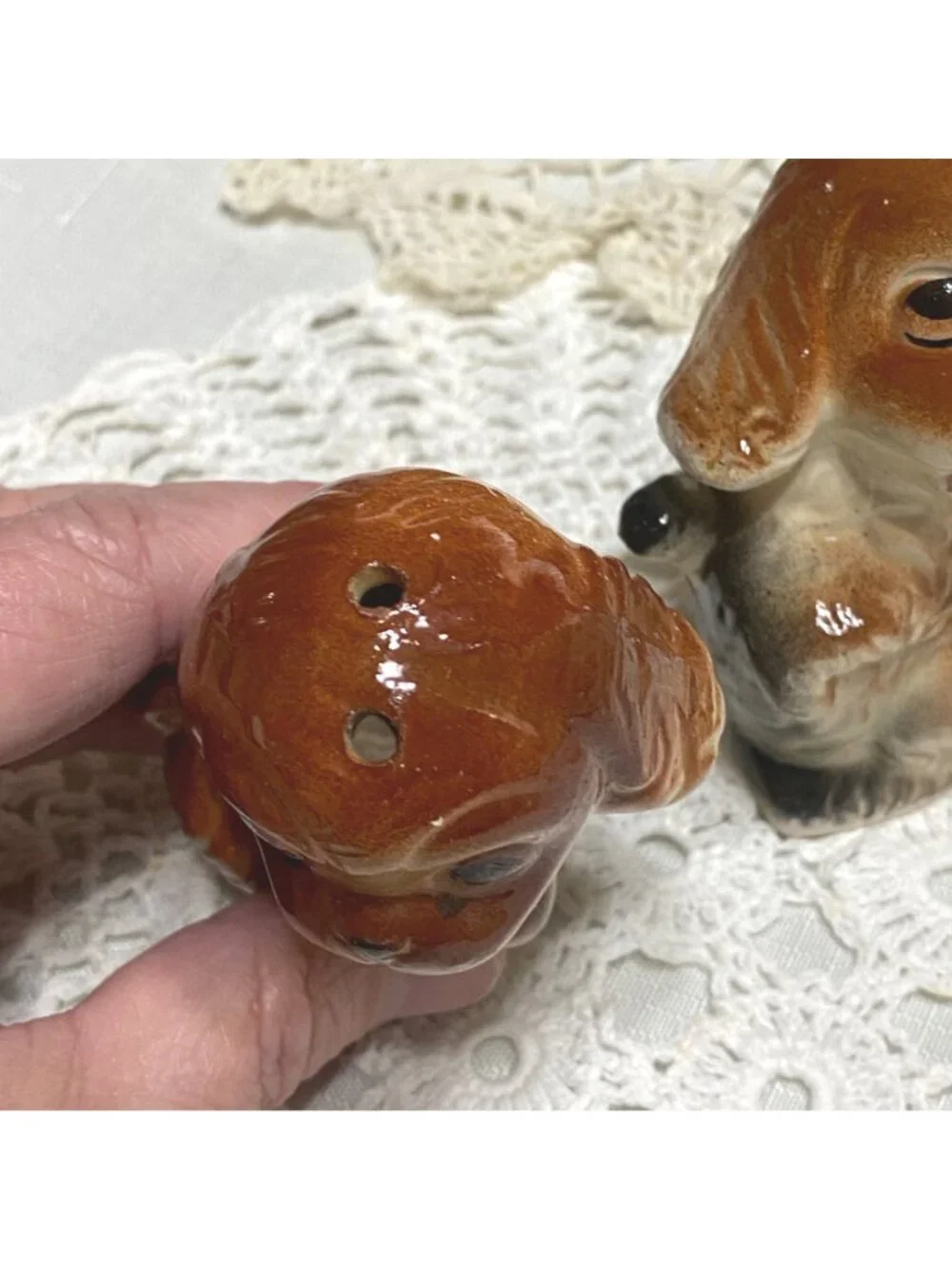 Vtg Begging Cocker Spaniel Mid-Century Salt & Pep Shakers Japan Anthropomorphic